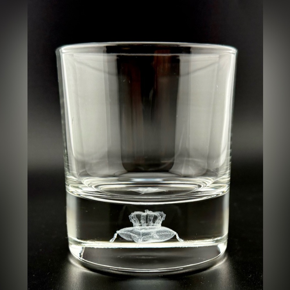 Crown Royal 3D hologram, laser-etched w/brand's iconic crown on pillow logo.